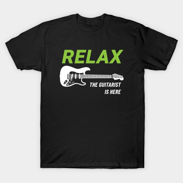 Relax The Guitarist Is Here S-Style Electric Dark Theme T-Shirt by nightsworthy